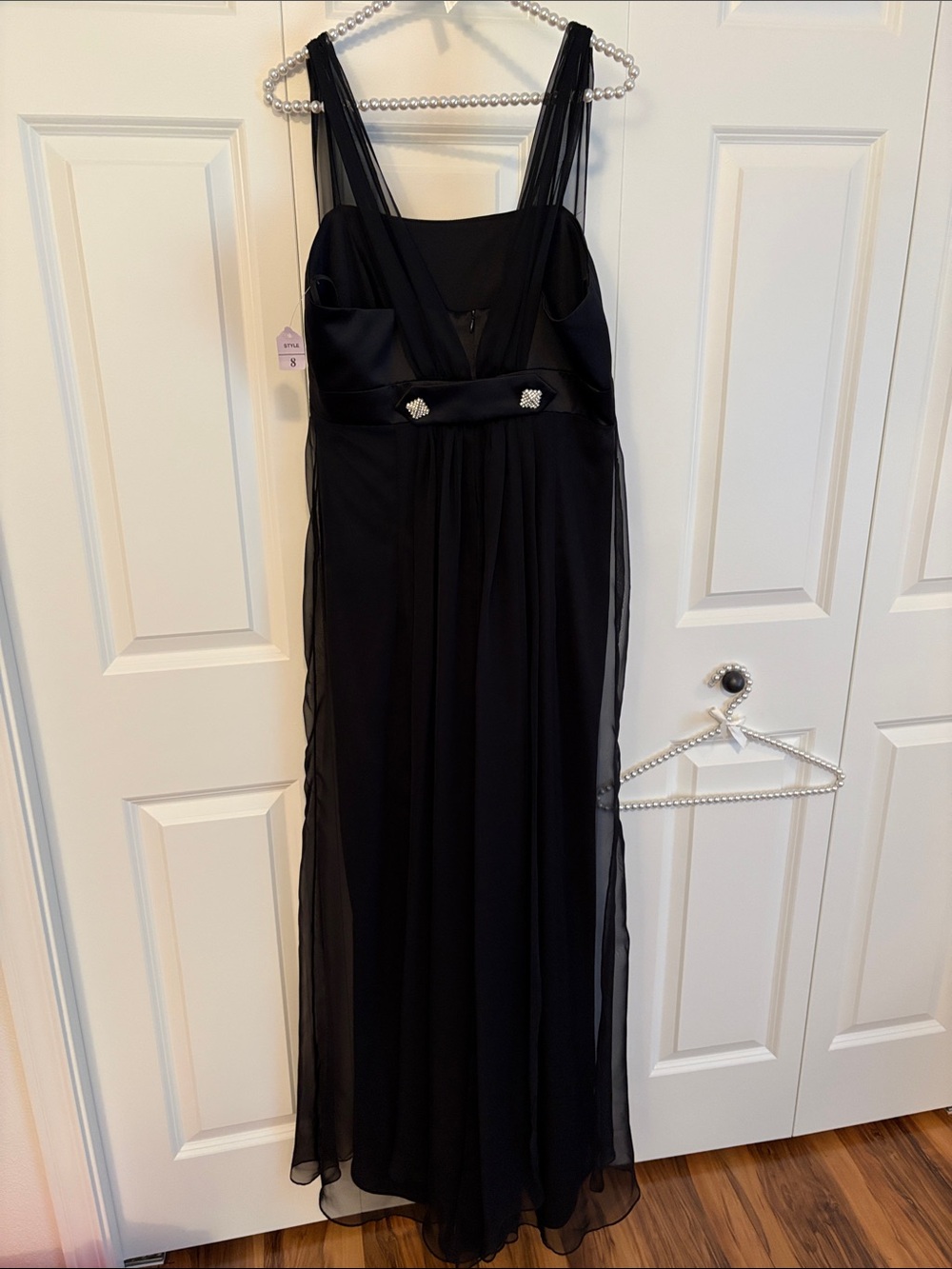 Dessy collection. Black bridesmaid gown.
